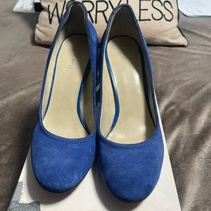 Nine West Cribe Med Blue Suede sz 11